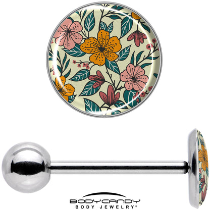 Blossom Creation Wildflower Flowers Barbell Tongue Ring by Onyx O
