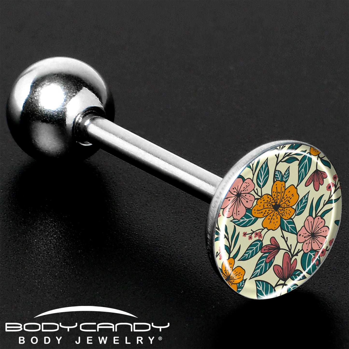 Blossom Creation Wildflower Flowers Barbell Tongue Ring by Onyx O