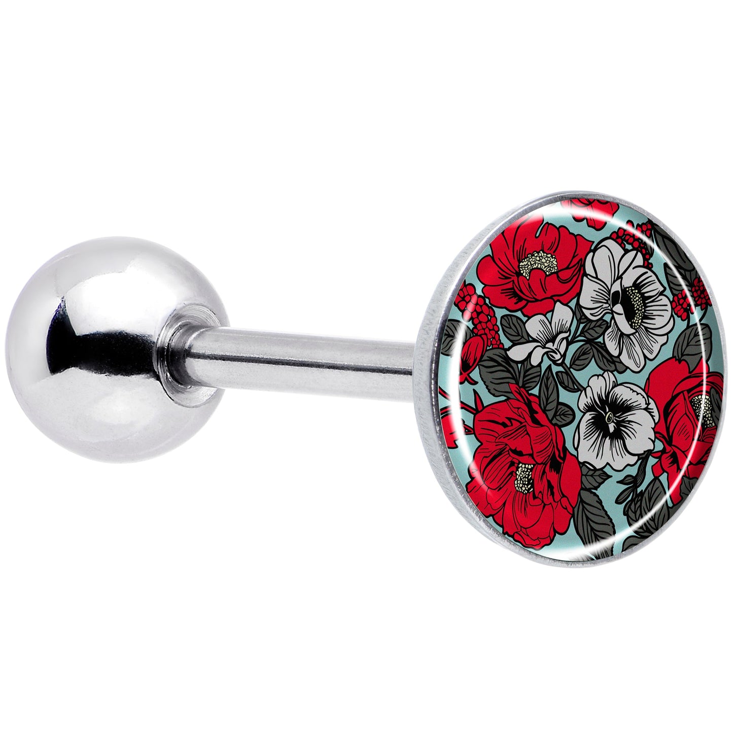 Blossom Creation Vibrant Bloom of Flowers Barbell Tongue Ring by Onyx O