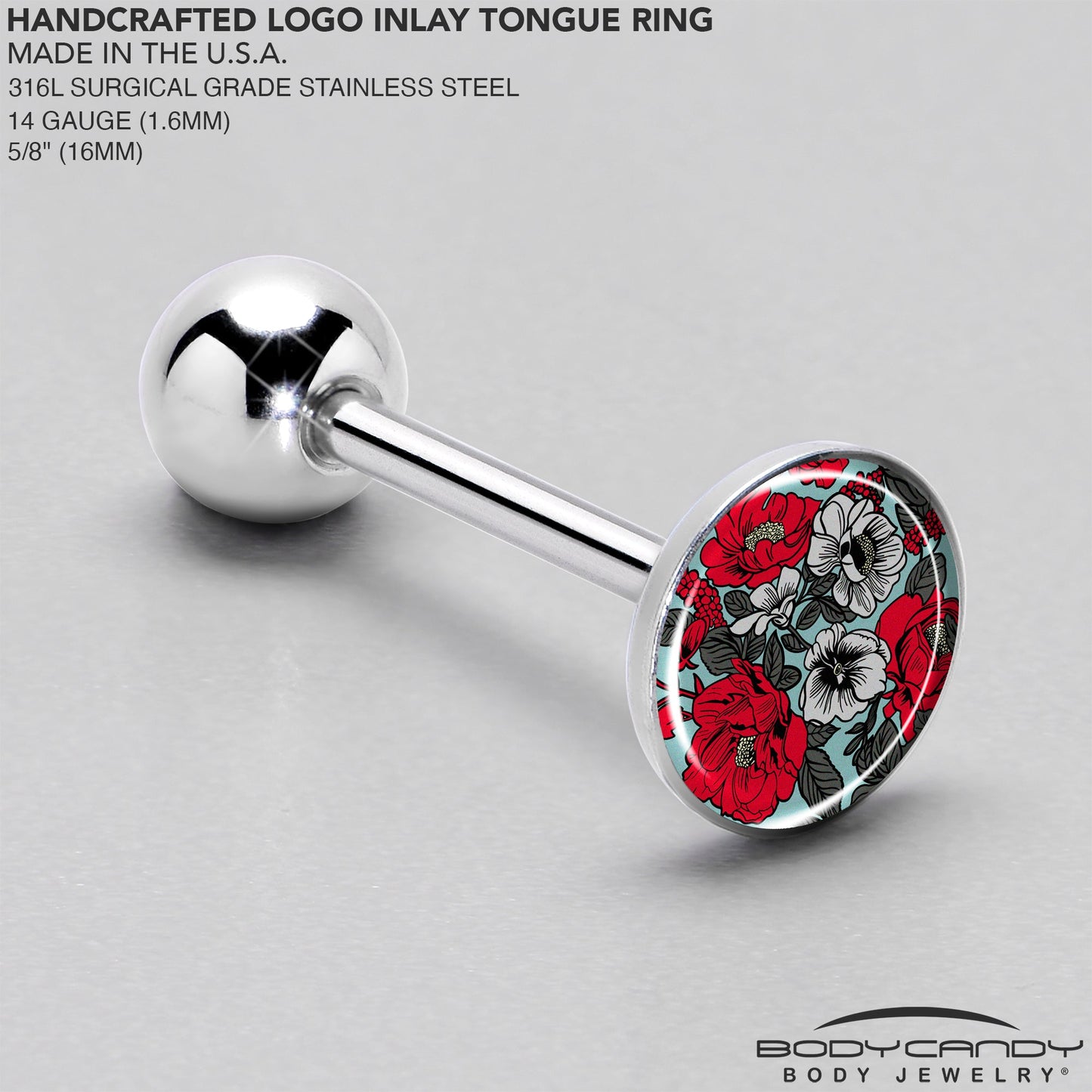 Blossom Creation Vibrant Bloom of Flowers Barbell Tongue Ring by Onyx O