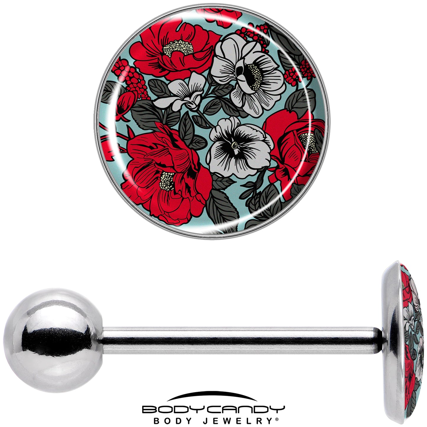 Blossom Creation Vibrant Bloom of Flowers Barbell Tongue Ring by Onyx O
