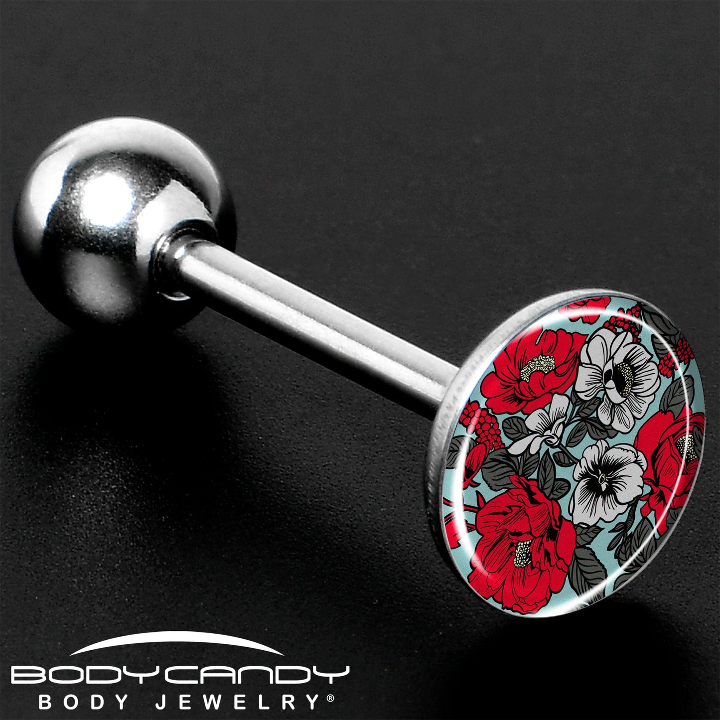 Blossom Creation Vibrant Bloom of Flowers Barbell Tongue Ring by Onyx O