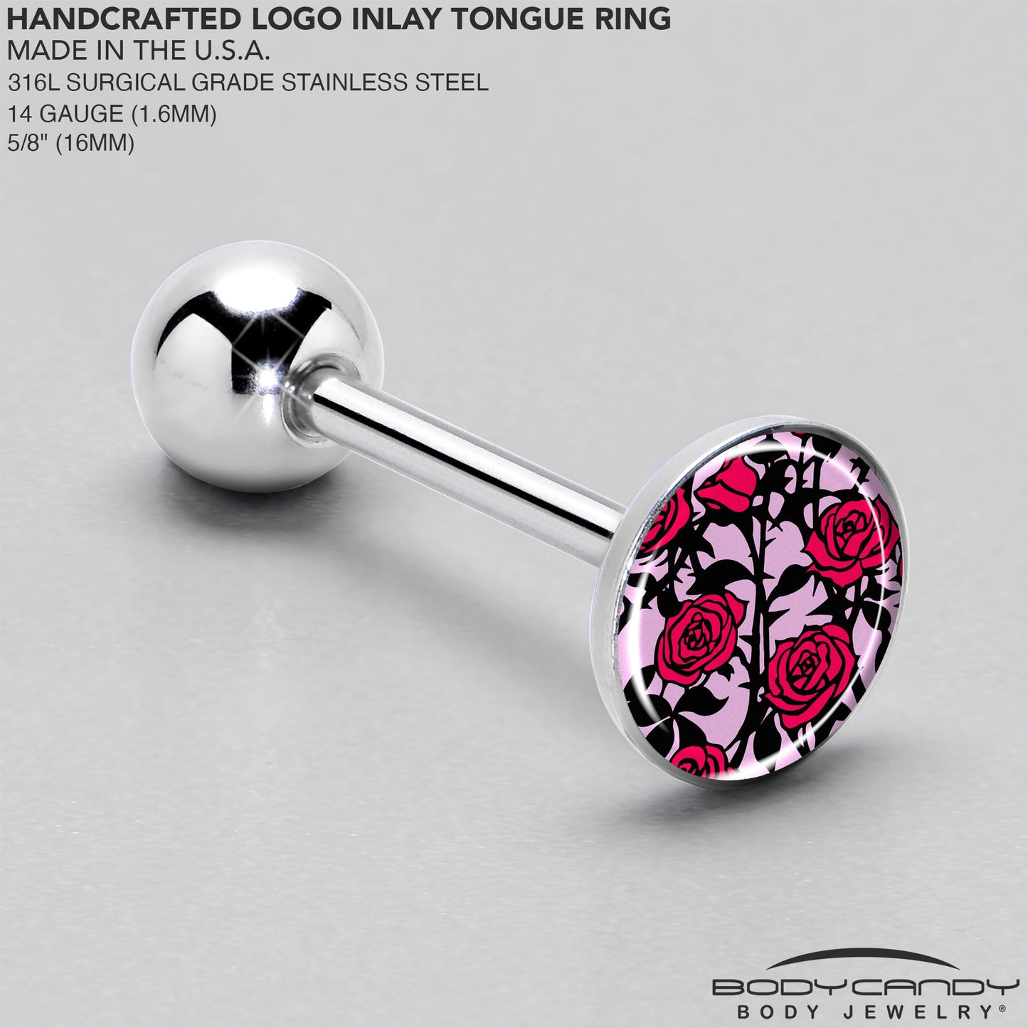 Blossom Creation Floral Love of Roses Barbell Tongue Ring by Onyx O