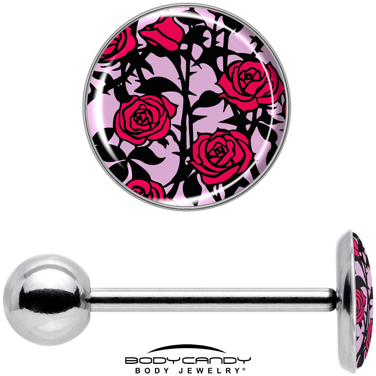 Blossom Creation Floral Love of Roses Barbell Tongue Ring by Onyx O