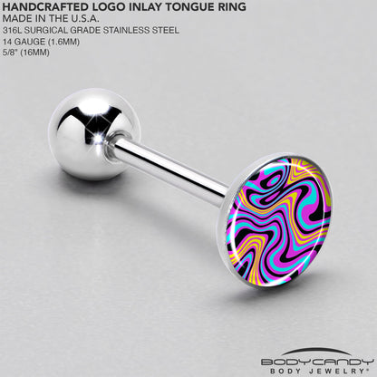 Funky Swirls Barbell Tongue Ring by Onyx O