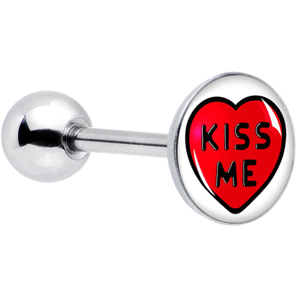 Kiss Me Candy Heart Barbell Tongue Ring by Onyx O