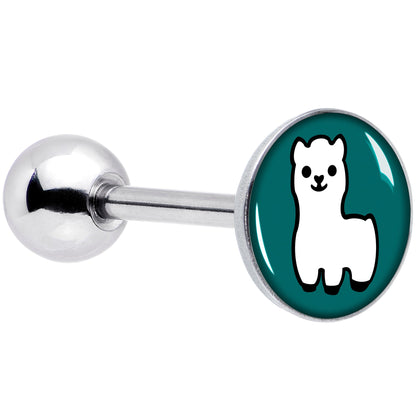 White Llama Barbell Tongue Ring by Onyx O