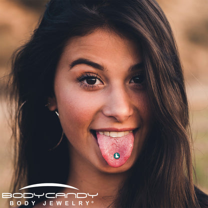 White Llama Barbell Tongue Ring by Onyx O