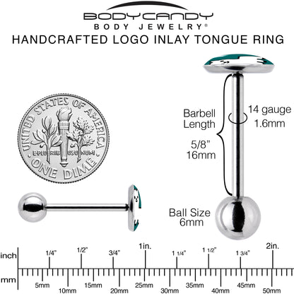 White Llama Barbell Tongue Ring by Onyx O