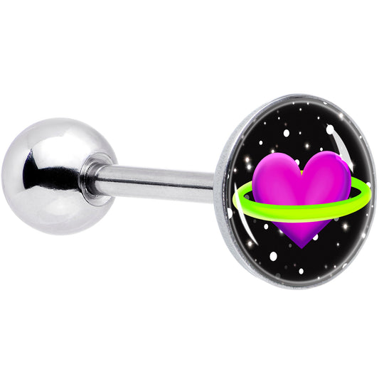 Heart Planet Barbell Tongue Ring by Onyx O