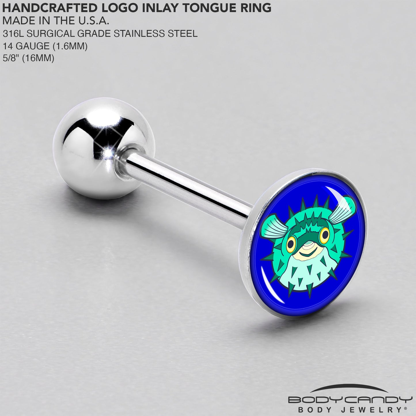 Pufferfish Barbell Tongue Ring by Onyx O