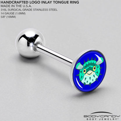 Pufferfish Barbell Tongue Ring by Onyx O