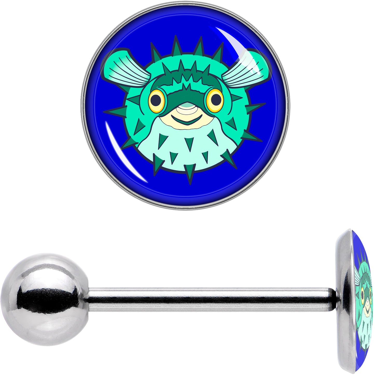 Pufferfish Barbell Tongue Ring by Onyx O