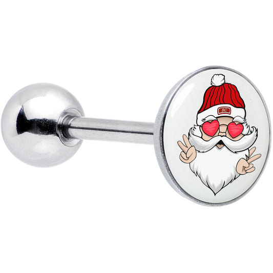 Christmas Peace Love Santa Barbell Tongue Ring by Onyx O