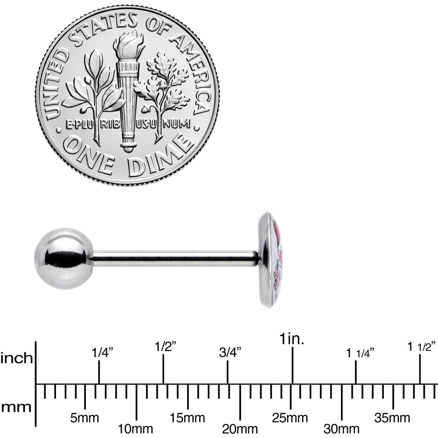Christmas Peace Love Santa Barbell Tongue Ring by Onyx O