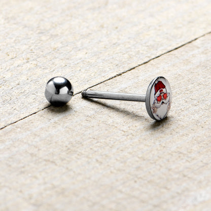 Christmas Peace Love Santa Barbell Tongue Ring by Onyx O