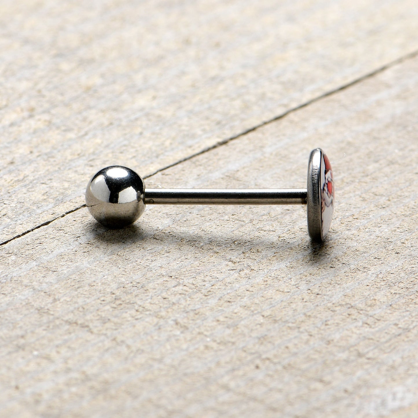 Christmas Peace Love Santa Barbell Tongue Ring by Onyx O