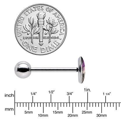 Burning Skull Candle Barbell Tongue Ring by Onyx O