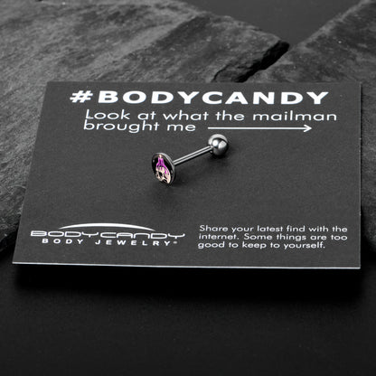 Burning Skull Candle Barbell Tongue Ring by Onyx O