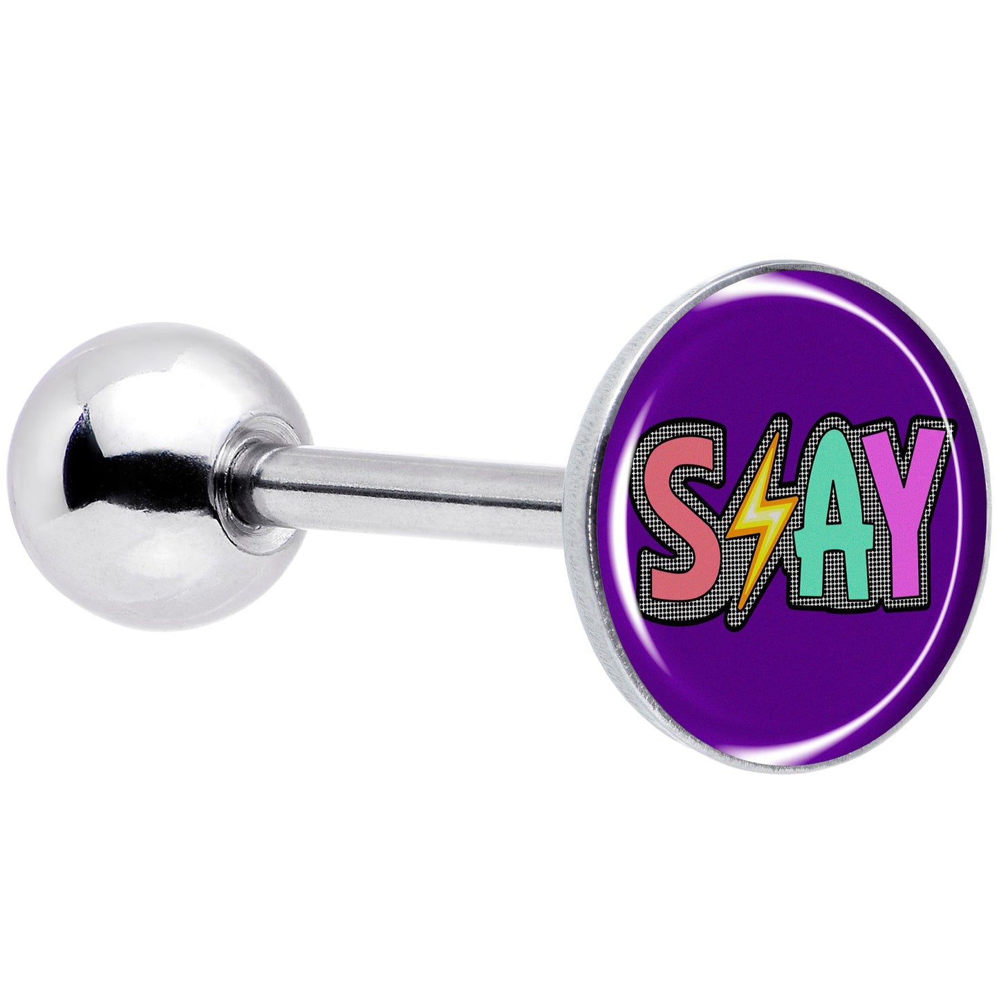 Colorful Lighting SLAY Barbell Tongue Ring by Onyx O