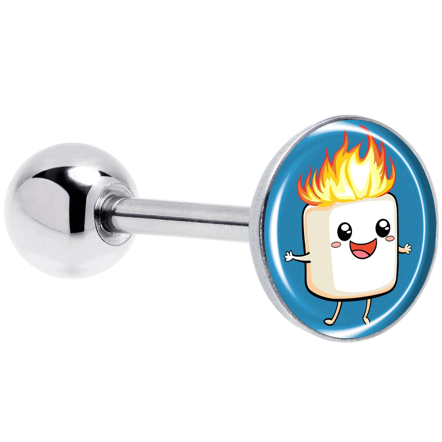 Burning Marshmallow Barbell Tongue Ring by Onyx O