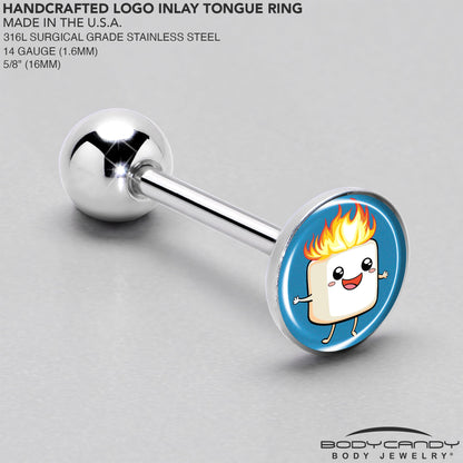 Burning Marshmallow Barbell Tongue Ring by Onyx O
