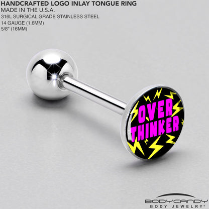 Over Thinker Impact Barbell Tongue Ring by Onyx O