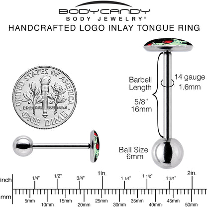 Christmas Holiday Dinosaur Barbell Tongue Ring by Onyx O