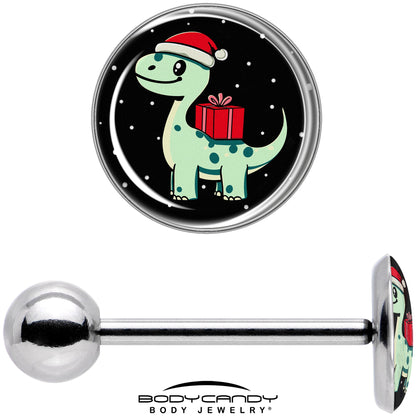 Christmas Holiday Dinosaur Barbell Tongue Ring by Onyx O