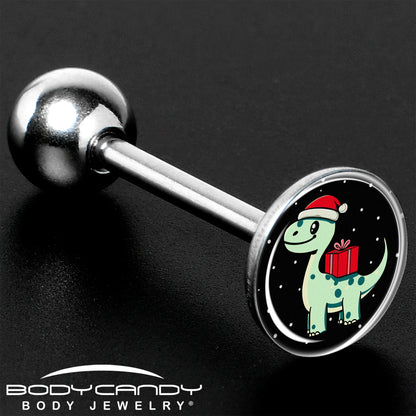 Christmas Holiday Dinosaur Barbell Tongue Ring by Onyx O