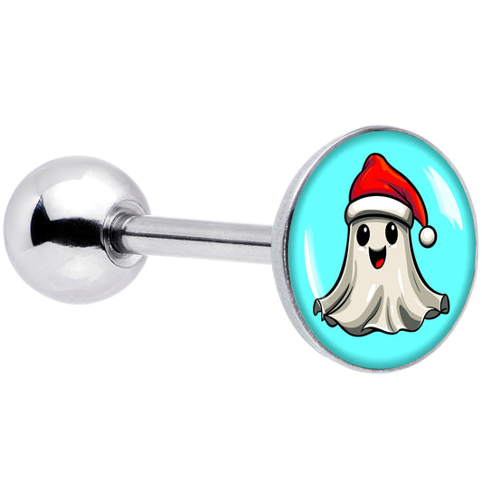 Holiday Christmas Spirit Ghost Barbell Tongue Ring by Onyx O