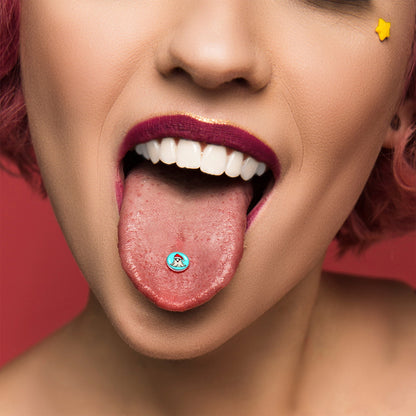 Holiday Christmas Spirit Ghost Barbell Tongue Ring by Onyx O
