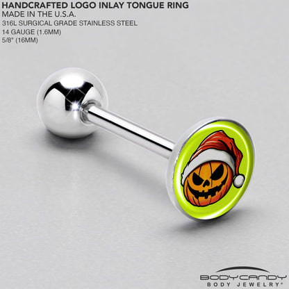 Christmas Holiday Santa Hat Pumpkin Barbell Tongue Ring by Onyx O