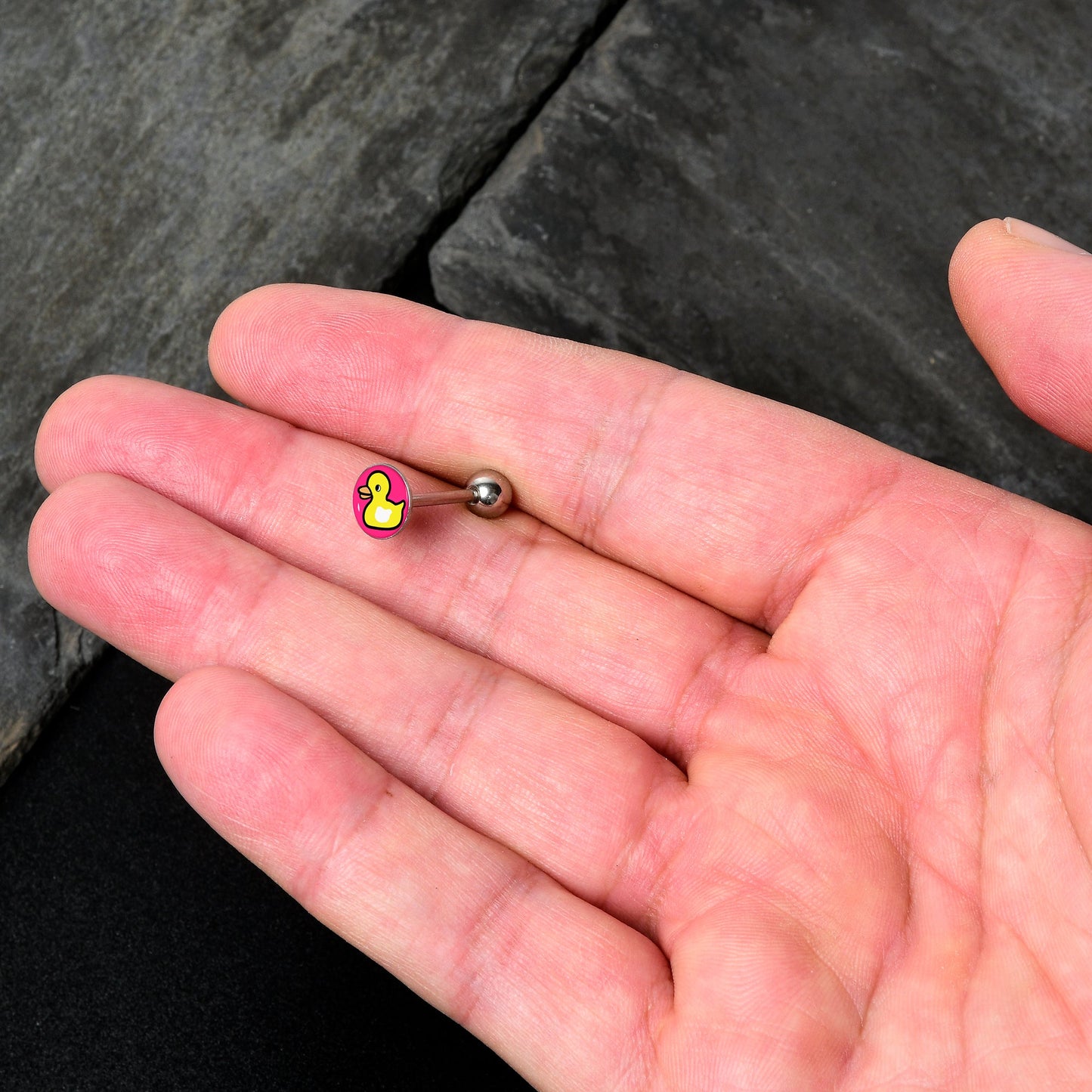 Yellow Ducky Barbell Tongue Ring by Onyx O