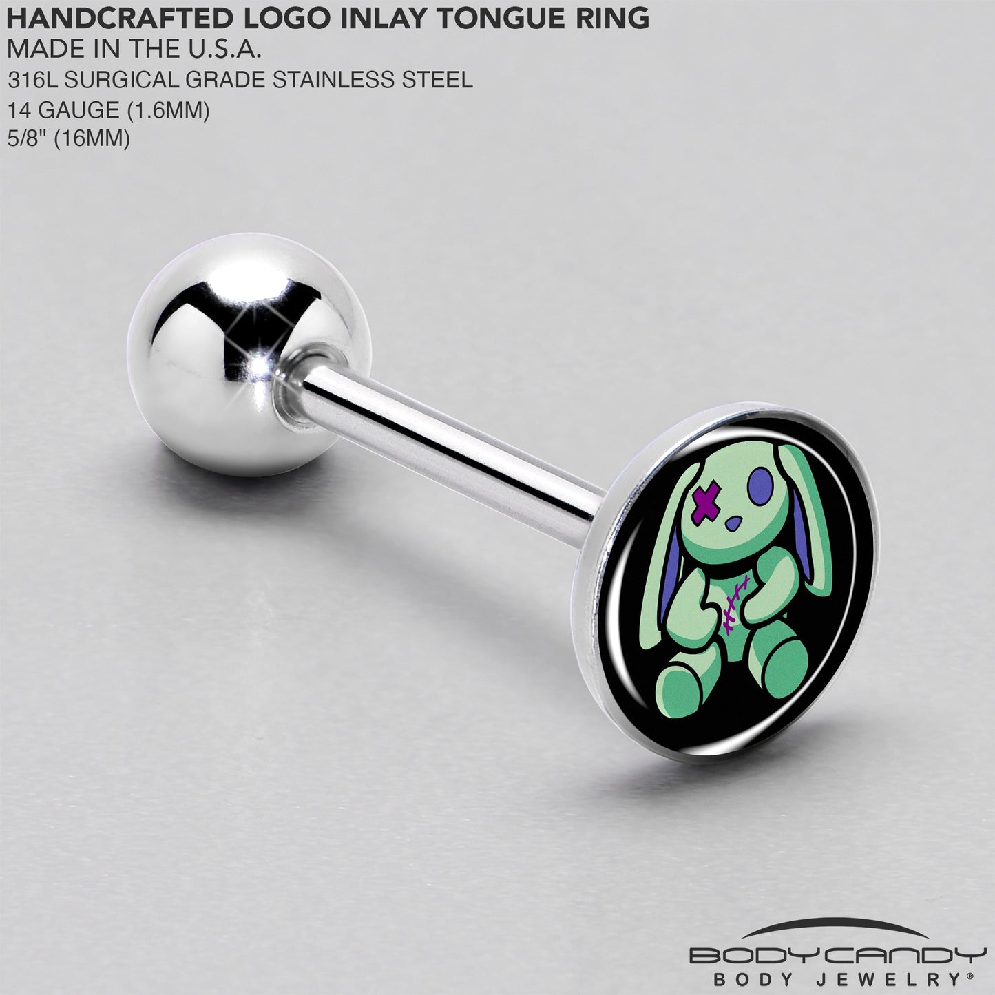Zombie Bunny Barbell Tongue Ring by Onyx O