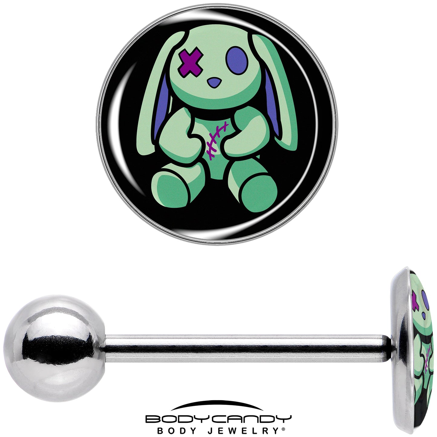 Zombie Bunny Barbell Tongue Ring by Onyx O
