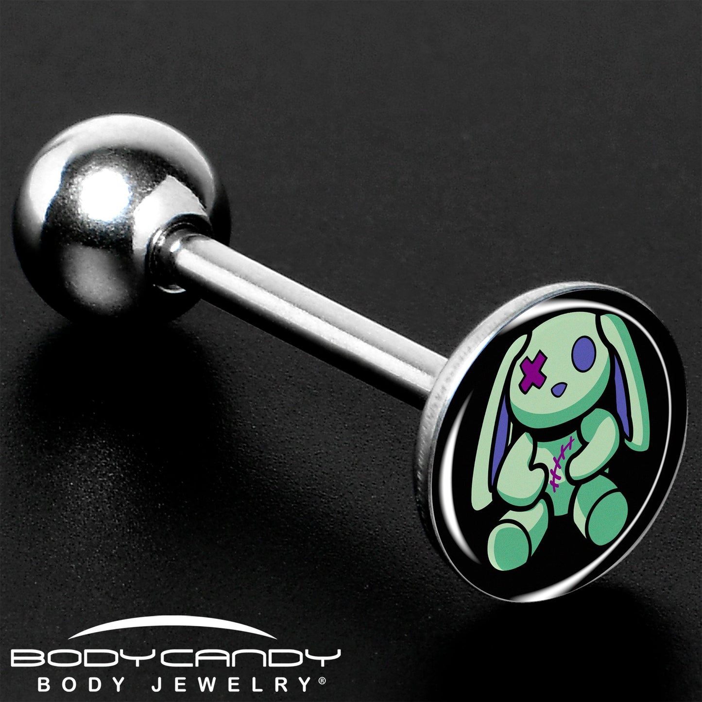 Zombie Bunny Barbell Tongue Ring by Onyx O