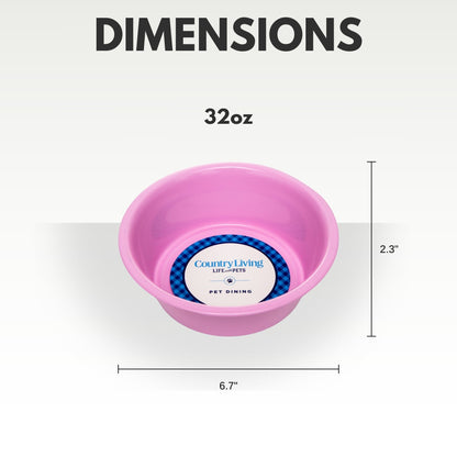 Country Living Set of 2 Coated Stainless Steel Heavy Dog Bowls - Ideal for Medium to Large Breeds