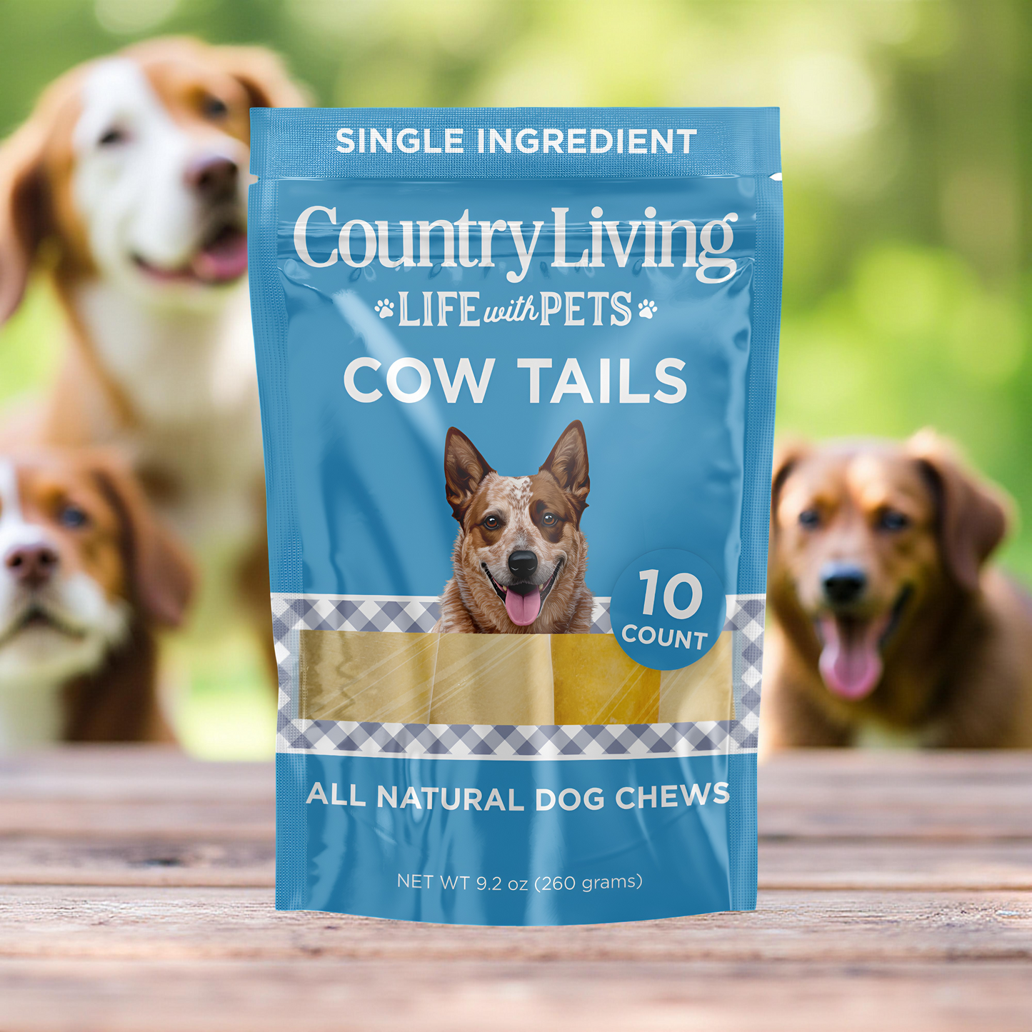 Country Living 5”-7” Cow Tails Dog Chews – 10 Count Bag – All-Natural, Single-Ingredient, Long-Lasting Beef Chews – High-Protein, Grain-Free – Promotes Dental Health