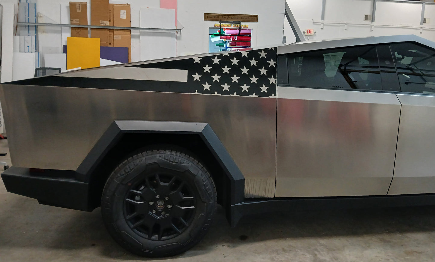 American Flag Bedside Panel Decals For The 2023-2026 Tesla Cybertruck (x2)
