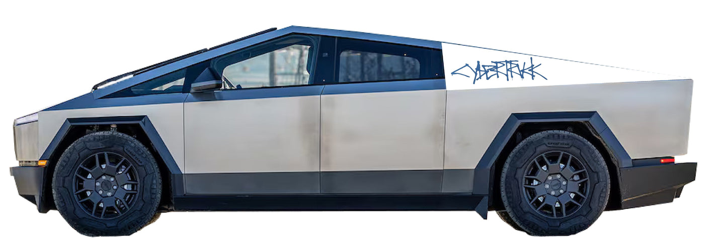Cybertruck Logo Bedside Panel Decals For The 2023-2026 Tesla Cybertruck (x2)