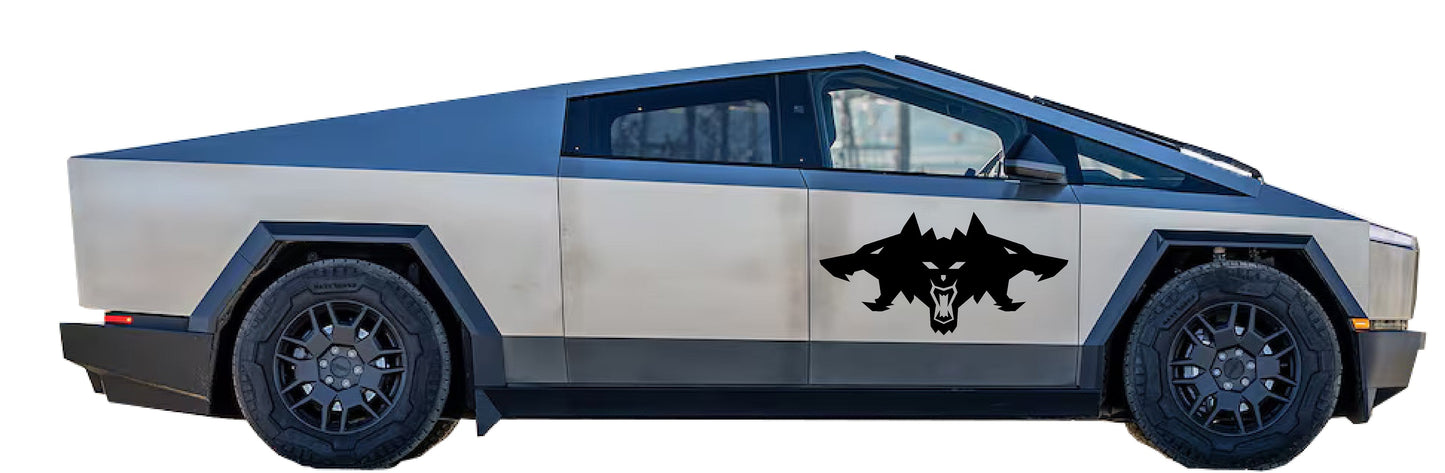 Cyberbeast Logo Door Decals For The 2023-2026 Tesla Cybertruck (x2)