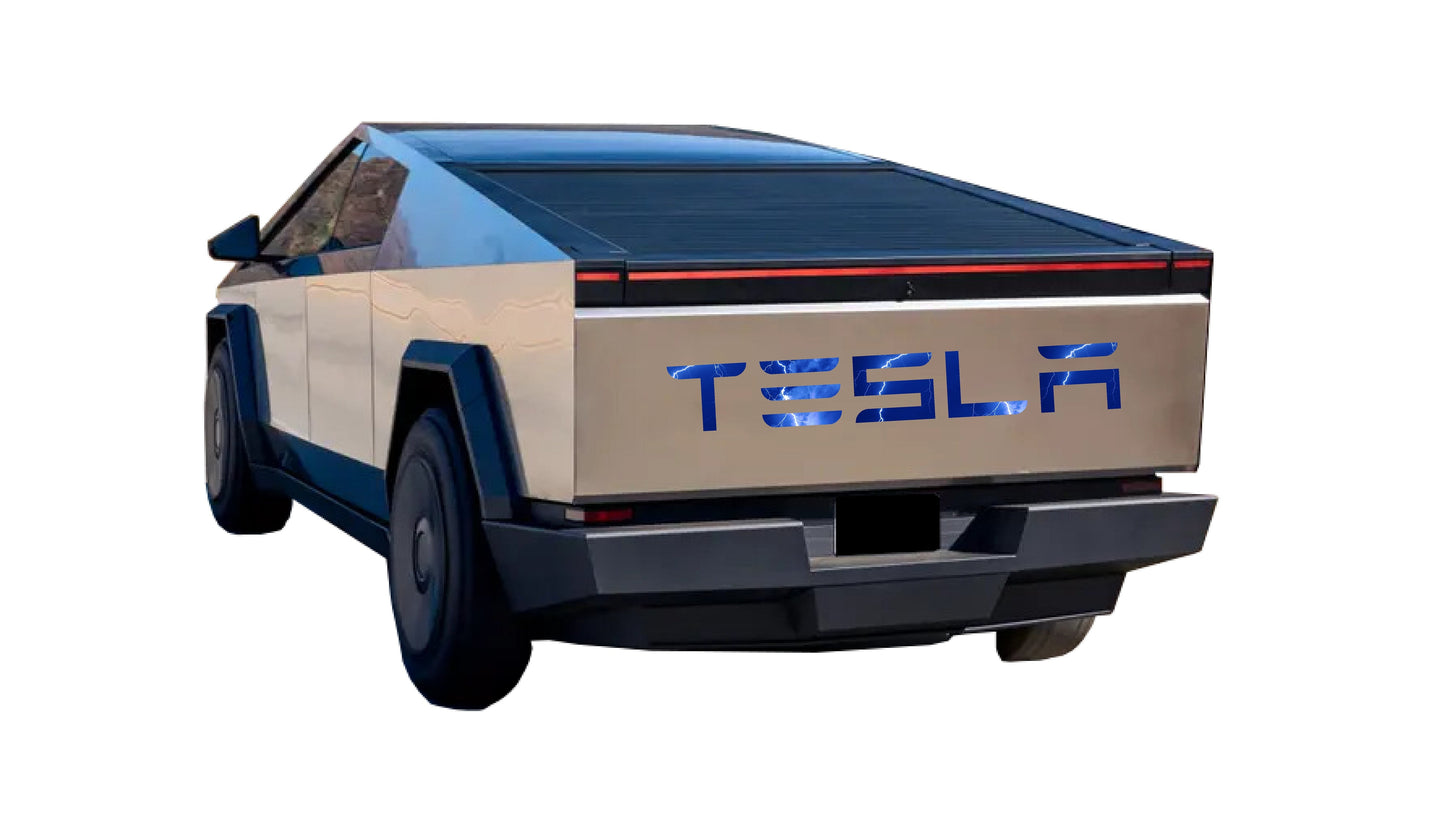 "TESLA" Storm Tailgate Decals For The 2023-2026 Tesla Cybertruck