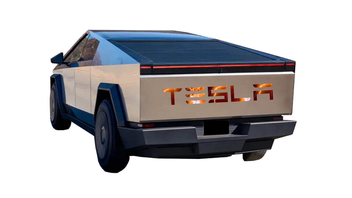 "TESLA" Storm Tailgate Decals For The 2023-2026 Tesla Cybertruck