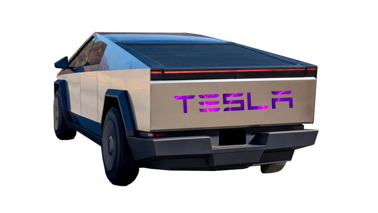 "TESLA" Storm Tailgate Decals For The 2023-2026 Tesla Cybertruck