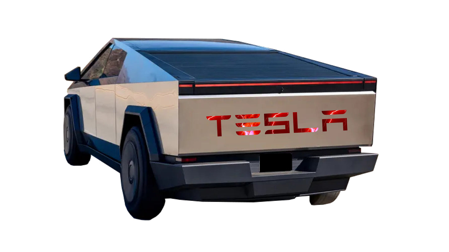 "TESLA" Storm Tailgate Decals For The 2023-2026 Tesla Cybertruck
