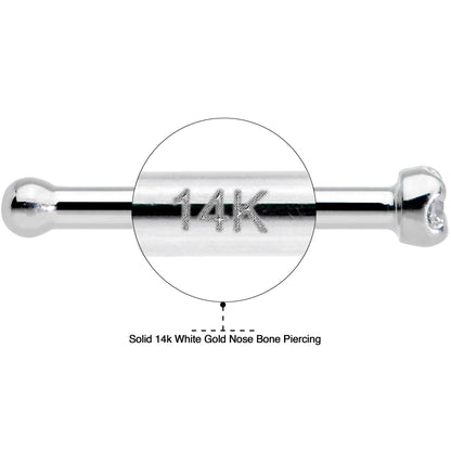 Solid 14K White Gold 1.5mm Genuine Diamond Nose Ring