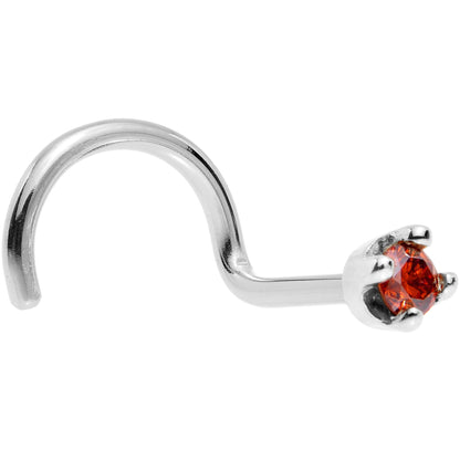 14k White Gold 2mm Lab Grown Red Diamond Nose Ring