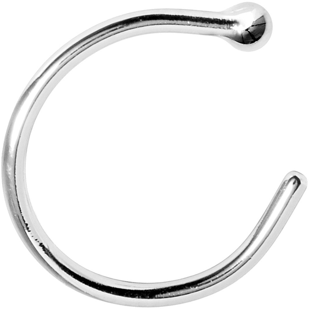 20G 5/16 Solid 14K White Gold Nose Hoop