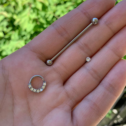 14G 1 1/4 316L Stainless Steel Straight Industrial Barbell